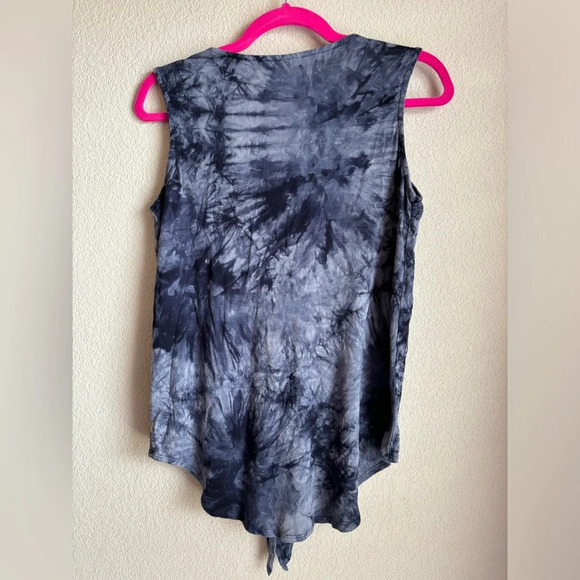 Saint Tropez West Blue Tie Dye Tie Waist Tank - Picture 2 of 3